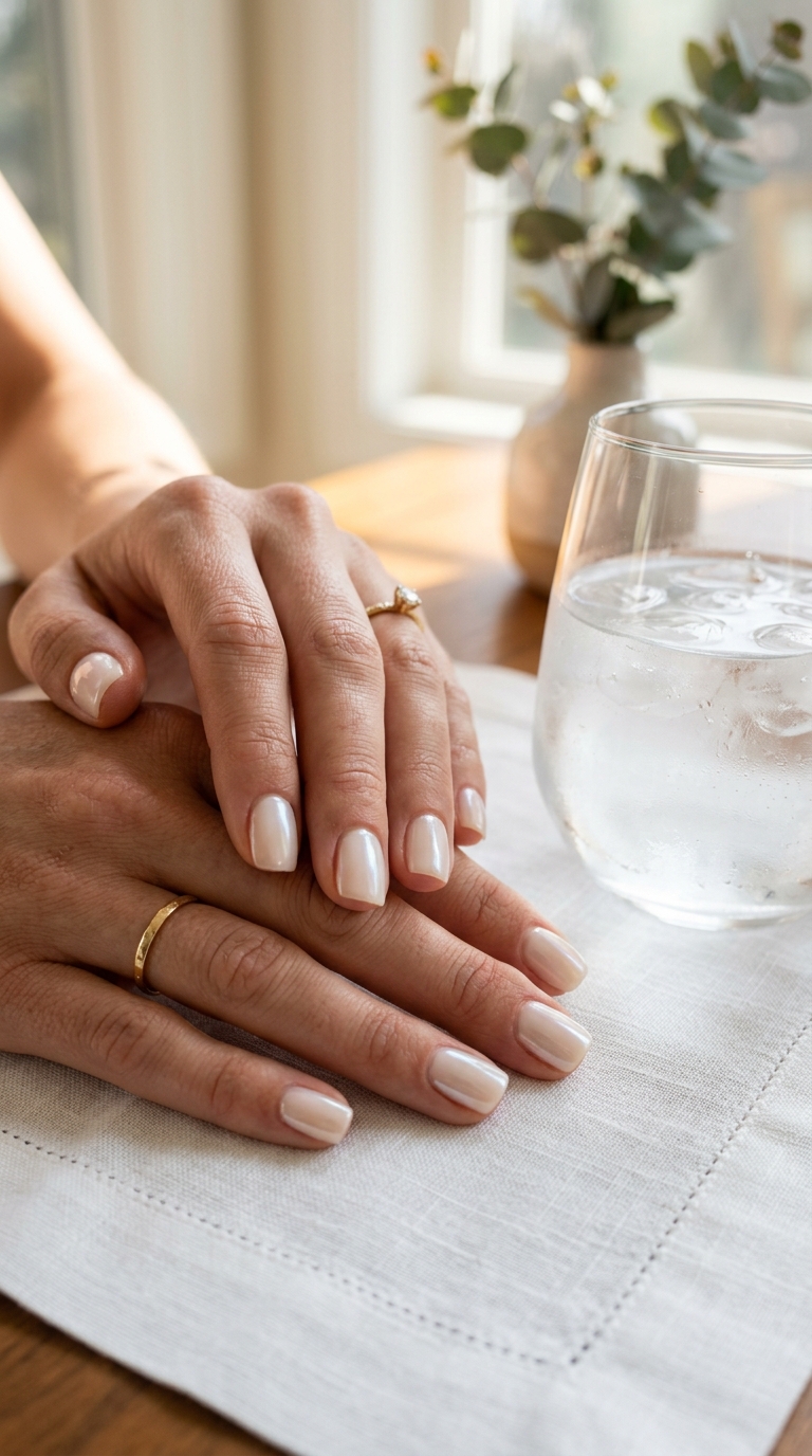 Sheer Oat-Milk Glazed Nails