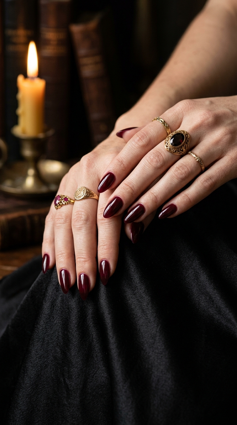 Vampy Burgundy Nails